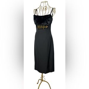 NWT Naked Wardrobe Black Faux Fur Fuzzy Bust Cutout Midi Dress, Small